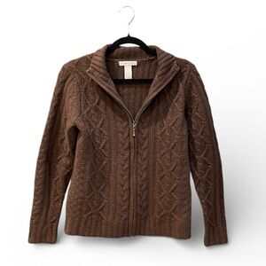 Cambridge Dry Goods Brown Cable Knit Cardigan